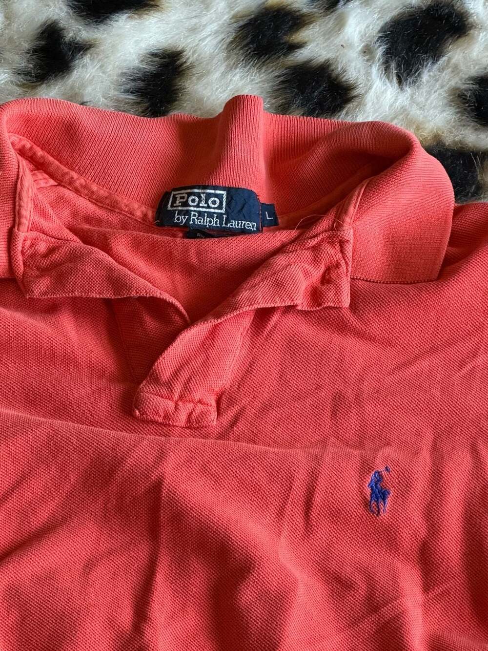 Polo Ralph Lauren Polo Shirt Size L Orange Short Sleeve Cotton
